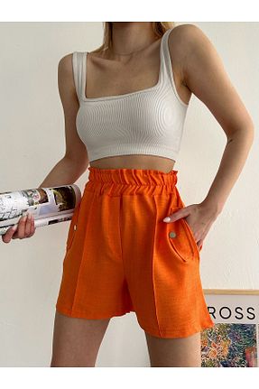 شلوارک و برمودا نارنجی زنانه فاق بلند ubmbutik - کد 824367049