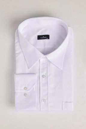 پیراهن سفید مردانه سایز بزرگ پنبه - پلی استر کد 792743009