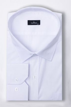 پیراهن سفید مردانه پنبه - پلی استر سایز بزرگ کد 458089217