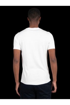 تی شرت سفید مردانه اسلیم فیت یقه گرد پنبه (نخی) تکی پوشاک ورزشی کد 824507961