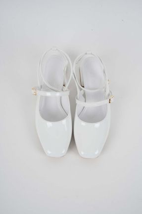 کفش پاشنه بلند کلاسیک سفید زنانه چرم لاکی پاشنه نازک پاشنه متوسط ( 5 - 9 cm ) کد 815851930