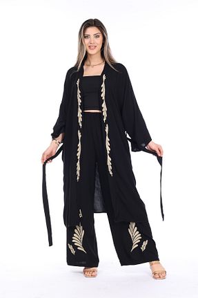 ست بالاتنه و پائین تنه مشکی زنانه بافتنی Eceyaman moda - کد 824555782