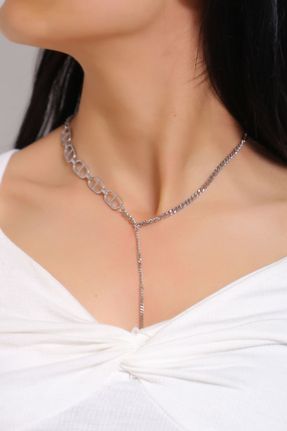 گردنبند جواهر زنانه فلزی کد 824555562