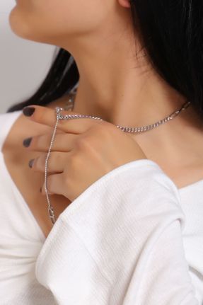گردنبند جواهر زنانه فلزی کد 824555562