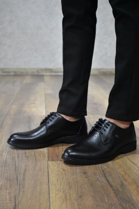 کفش کلاسیک مشکی مردانه چرم طبیعی پاشنه کوتاه ( 4 - 1 cm ) پاشنه ساده کد 737646198