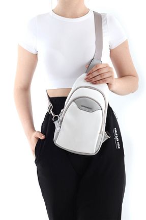 کیف کمری سفید زنانه چرم مصنوعی Silver Polo - کد 123461768