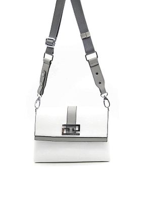 کیف پستچی سفید زنانه چرم مصنوعی Silver Polo - کد 300336967
