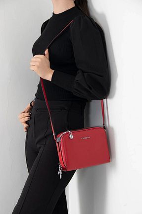 کیف پستچی قرمز زنانه چرم مصنوعی Silver Polo - کد 77755874