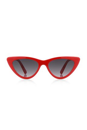 عینک آفتابی قرمز زنانه 51 UV400 سایه روشن گربه ای کد 824633137