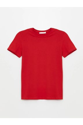 تی شرت قرمز بچه گانه ریلکس یقه گرد 2