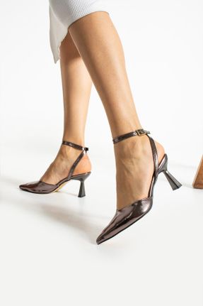 کفش پاشنه بلند کلاسیک طلائی زنانه پاشنه نازک پاشنه متوسط ( 5 - 9 cm ) کد 824657457