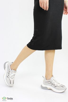 کفش اسنیکر طوسی زنانه بند دار DOCKA - کد 824713767