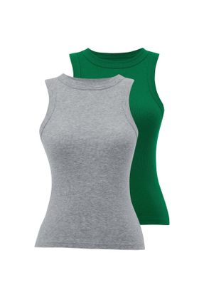 تی شرت سبز زنانه یقه گرد رگولار 2