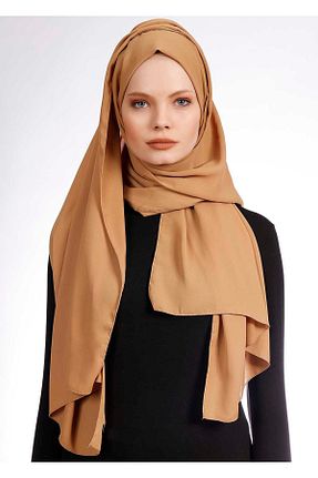 روسری قهوه ای کرپ Ecardin - کد 824843071