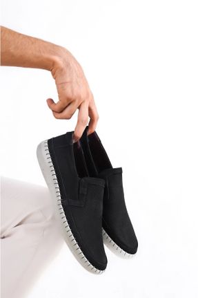 کفش کژوال مشکی مردانه چرم طبیعی پاشنه کوتاه ( 4 - 1 cm ) پاشنه ساده کد 739656492