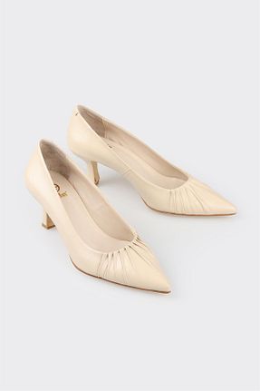 کفش استایلیتو بژ پاشنه نازک Elle - کد 824606268