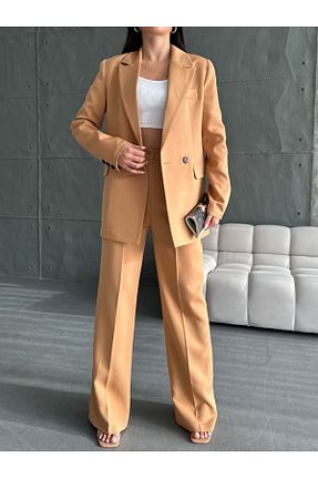 ست بالاتنه و پائین تنه قهوه ای زنانه بافتنی MYGİYİMİSTANBUL - کد 824663142