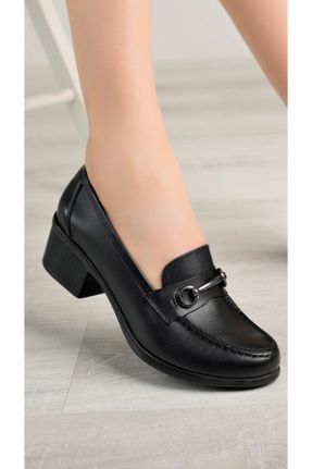 کفش کژوال مشکی زنانه چرم طبیعی پاشنه کوتاه ( 4 - 1 cm ) پاشنه ساده کد 824355576