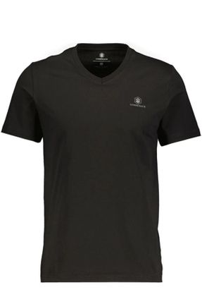 تی شرت مشکی مردانه فرم فیت یقه هفت کد 824758264