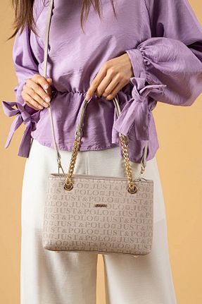 کیف دوشی بژ زنانه چرم مصنوعی Just Polo - کد 193532336