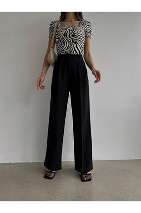 شلوار مشکی زنانه پنبه - پلی استر - الاستین DELİ DOLU MODA - کد 194255817