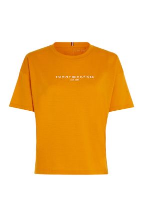 تی شرت نارنجی زنانه رگولار یقه گرد تکی کد 824806702