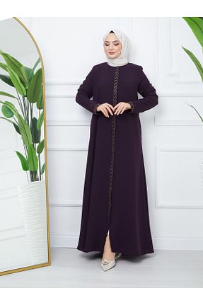 مانتو بلند حجاب بنفش زنانه KMKkombin - کد 824864327