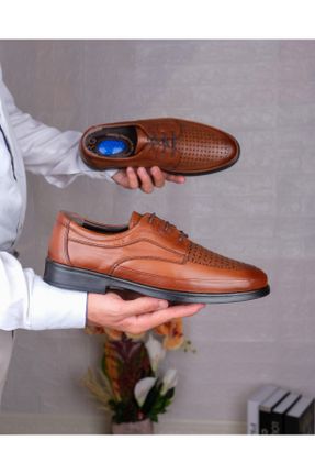 کفش کژوال قهوه ای مردانه چرم طبیعی پاشنه کوتاه ( 4 - 1 cm ) پاشنه نازک کد 824554241