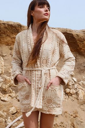 کیمونو و کافتان بژ زنانه پنبه ای Su Koleksiyon - کد 824658749