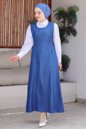 لباس آبی زنانه رگولار جین پنبه - پلی استر کد 808466058
