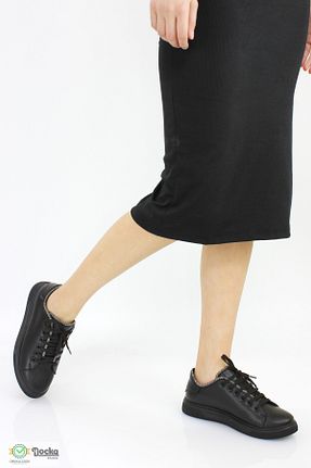 کفش اسنیکر مشکی زنانه بند دار DOCKA - کد 824713338
