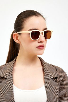 عینک آفتابی بژ زنانه 52 UV400 فلزی مات کد 824708533