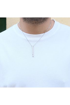 گردنبند استیل ( فولاد ) سفید مردانه استیل ضد زنگ FerizZ - کد 780871089