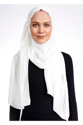 روسری سفید کرپ Ecardin - کد 824812300