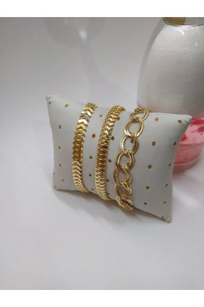 دستبند جواهر طلائی زنانه فولاد ( استیل ) کد 237478967