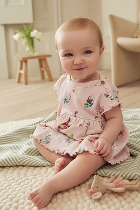 ست بالاتنه و پائین تنه صورتی بچه گانه بافتنی Next Baby - کد 824998068