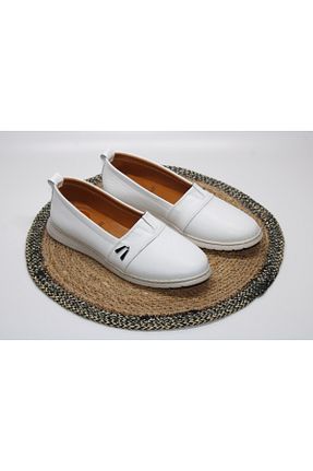 کفش کژوال سفید زنانه چرم خالص casso - کد 825003011