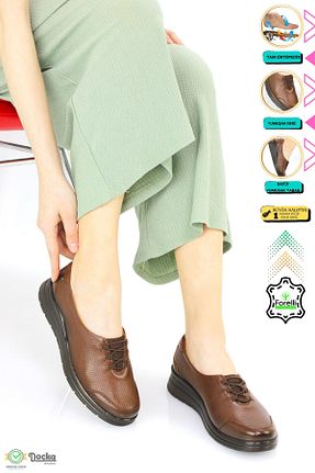کفش کژوال قهوه ای زنانه چرم خالص Forelli - کد 825004502
