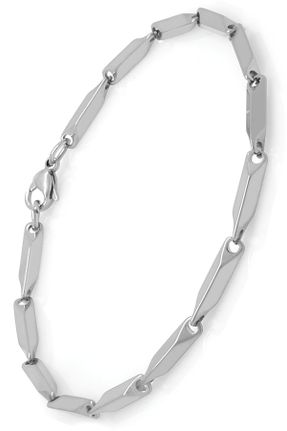 دستبند استیل سفید مردانه فولاد ( استیل ) کد 106590275