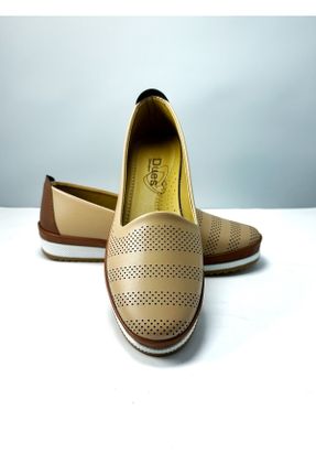کفش کژوال بژ زنانه پارچه نساجی پاشنه کوتاه ( 4 - 1 cm ) پاشنه ساده کد 824905143