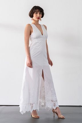 لباس سفید زنانه بافتنی MONAREN - کد 824931419