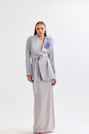 ست بالاتنه و پائین تنه طوسی زنانه بافتنی Bohai Design - کد 824948442
