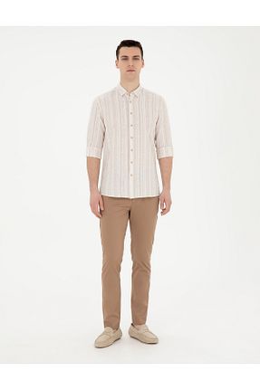 پیراهن بژ مردانه Fitted Pierre Cardin - کد 824989822