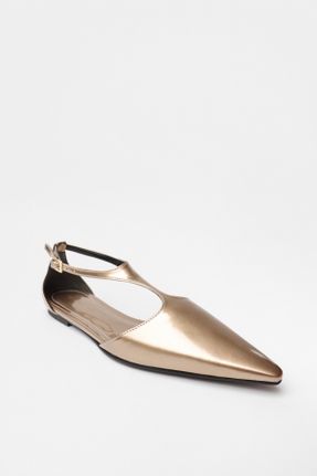 کفش پاشنه بلند کلاسیک طلائی زنانه چرم لاکی پاشنه کوتاه ( 4 - 1 cm ) پاشنه ساده کد 814445680