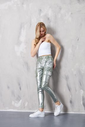 شلوار جین طوسی زنانه پاچه لوله ای فاق بلند جین استاندارد کد 825154168