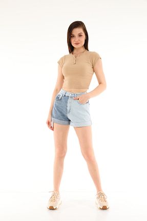 شلوارک و برمودا آبی زنانه سوپر فاق بلند Darkly Jeans - کد 112052529