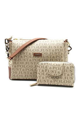 کیف دوشی قهوه ای زنانه چرم مصنوعی Just Polo - کد 358107864