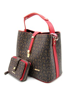کیف دوشی قهوه ای زنانه چرم مصنوعی Just Polo - کد 358109393