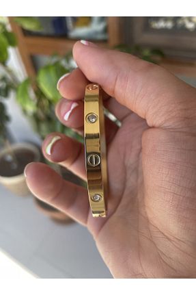 دستبند استیل (فولاد) طلائی زنانه استیل (فولاد) paramay elektronik - کد 110587372
