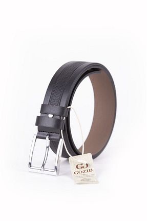 کمربند مشکی مردانه چرم مصنوعی GOZID - کد 113648615